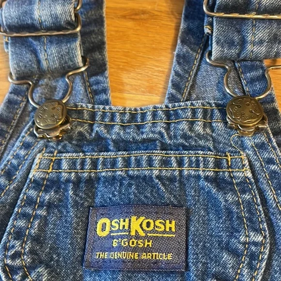 Original “Made in USA” Vintage OshKosh B’Gosh Cotton Denim Overalls, size 2T - Picture 5 of 11